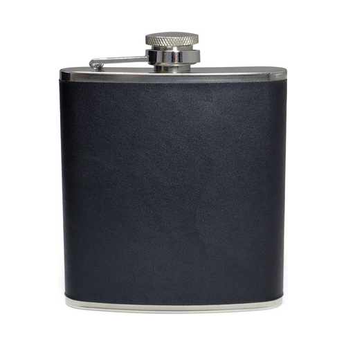 BasicNature Square Leather Hip Flask 180ml