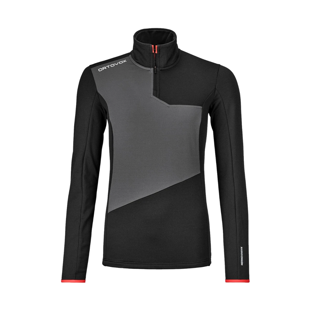 Ortovox Fleece Light Zip Neck Woman black raven