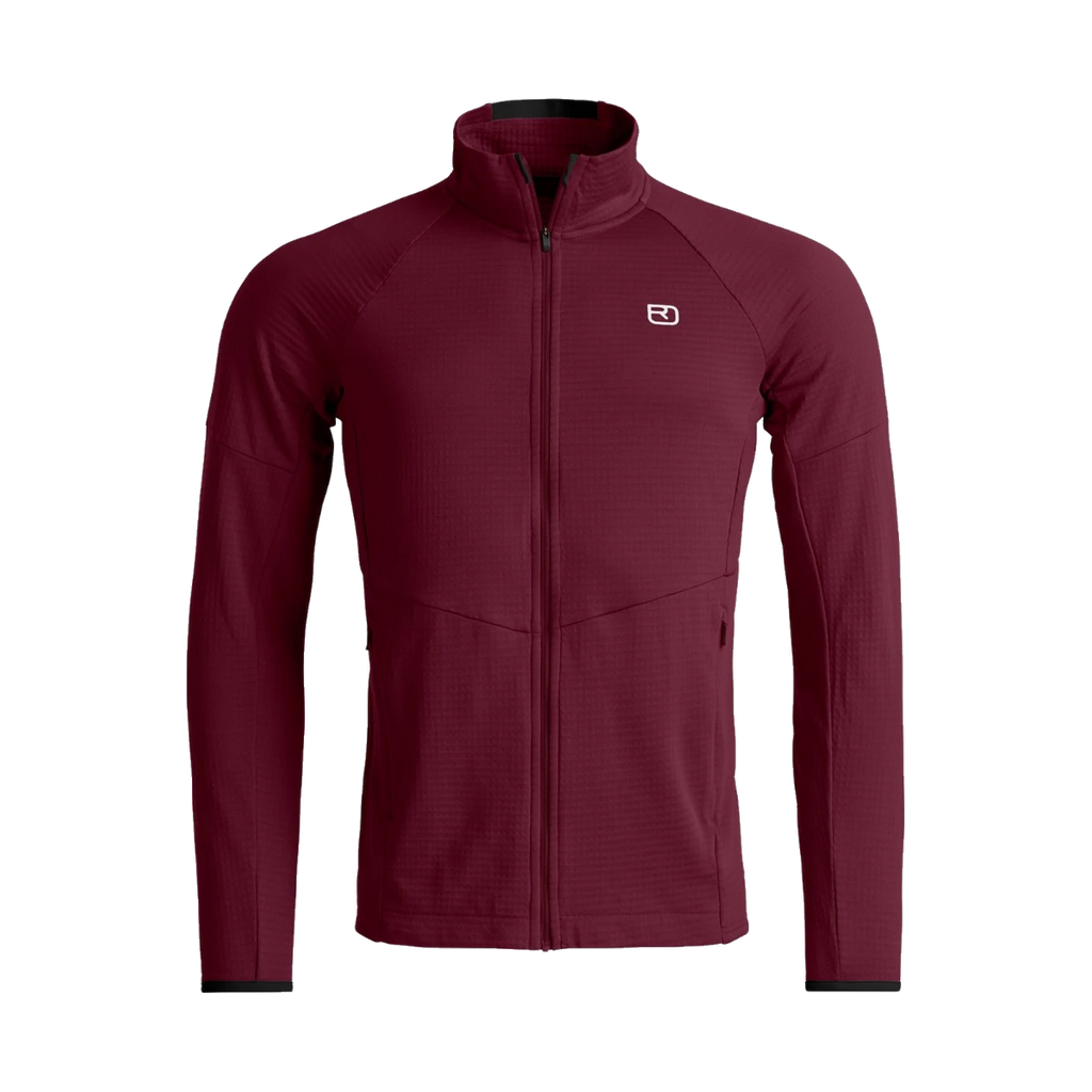 Fleece Light Grid Jacket red malbec