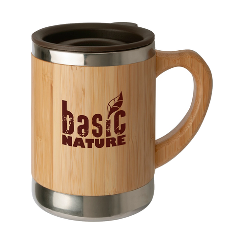 BasicNature Stainless Steel Mug Bamboo