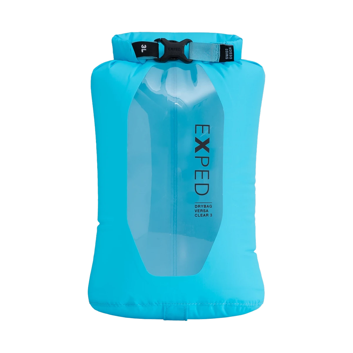 Drybag Versa Clear 3, leichter Packsack mit Sichtfenster für Outdoor und Reisen cyan