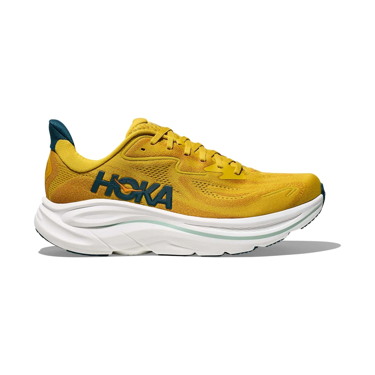 HOKA Clifton 10 Gold, leichter Laufschuh mit maximaler Dämpfung für Straße und Training
