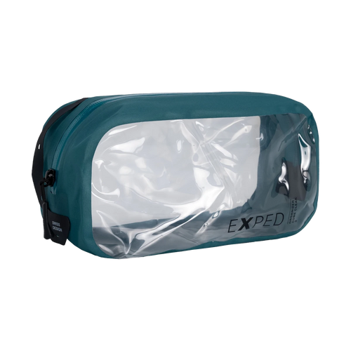 Exped Organizer Cube Clear 3 Green, light packing organiser with a viewing window for travel and the outdoors